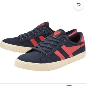 New Gola Men's Mark Cox Retro 70s Canvas Navy/Red Tennis Trainer Sneakers 8 US